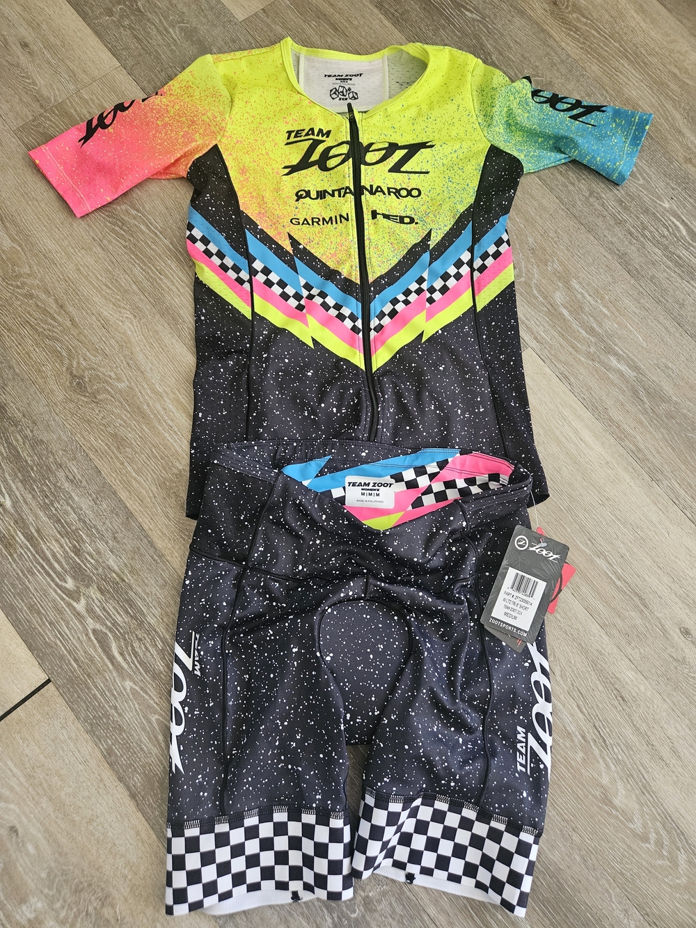 Zoot Speckle Women’s TRI 2 PIECE Bike JERSEY AND SHORTS Set